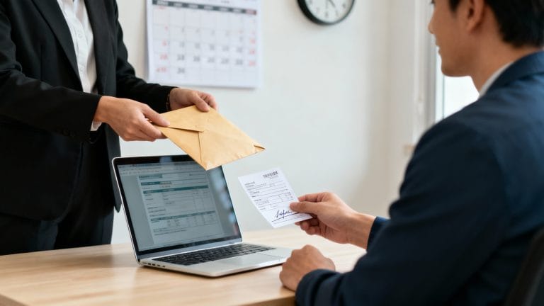 Remise du reçu et paiement, délai de solde de tout compte