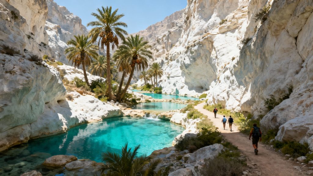 Oman en novembre, wadi et climat sec idéal