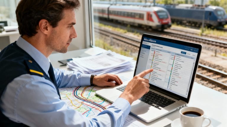 Agent recherchant son comité d’entreprise SNCF sur ordinateur