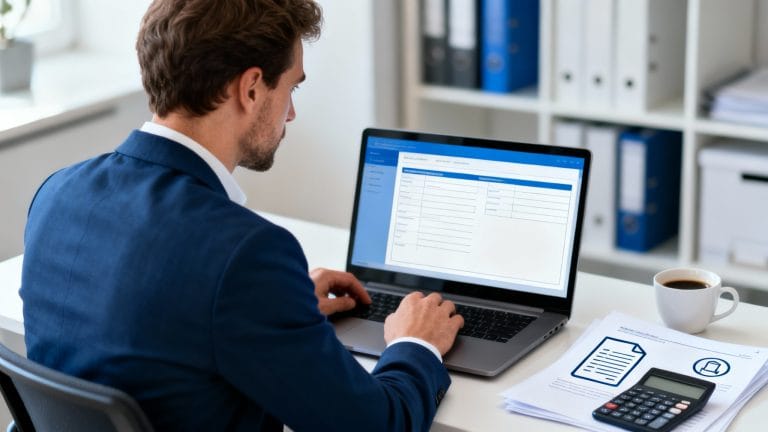 Auto-entrepreneur gérant kbis et CFE sur ordinateur portable