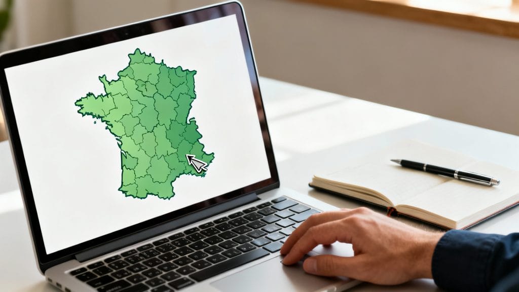 Annuaire inspection du travail par département sur ordinateur