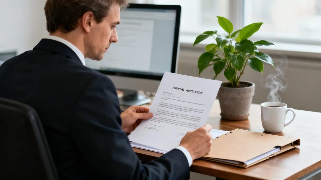 Agent de la fonction publique consultant son dossier CLM