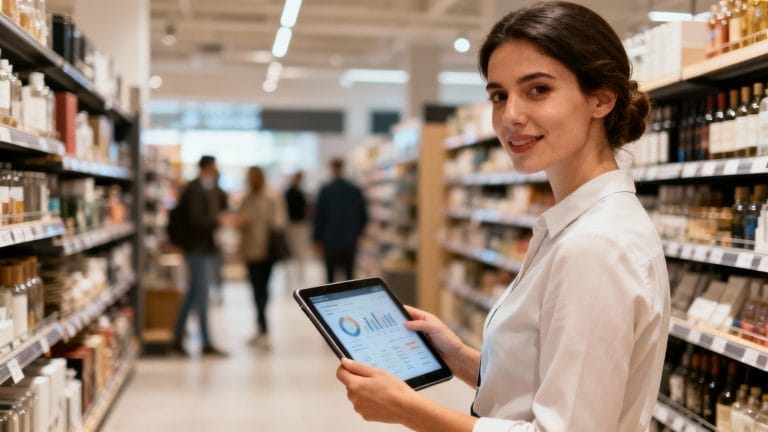 Professionnelle en magasin consultant des données, métier dans le commerce