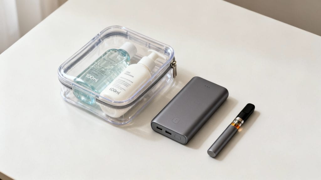 Trousse 1 l avec flacons 100 ml, powerbank et e-cig