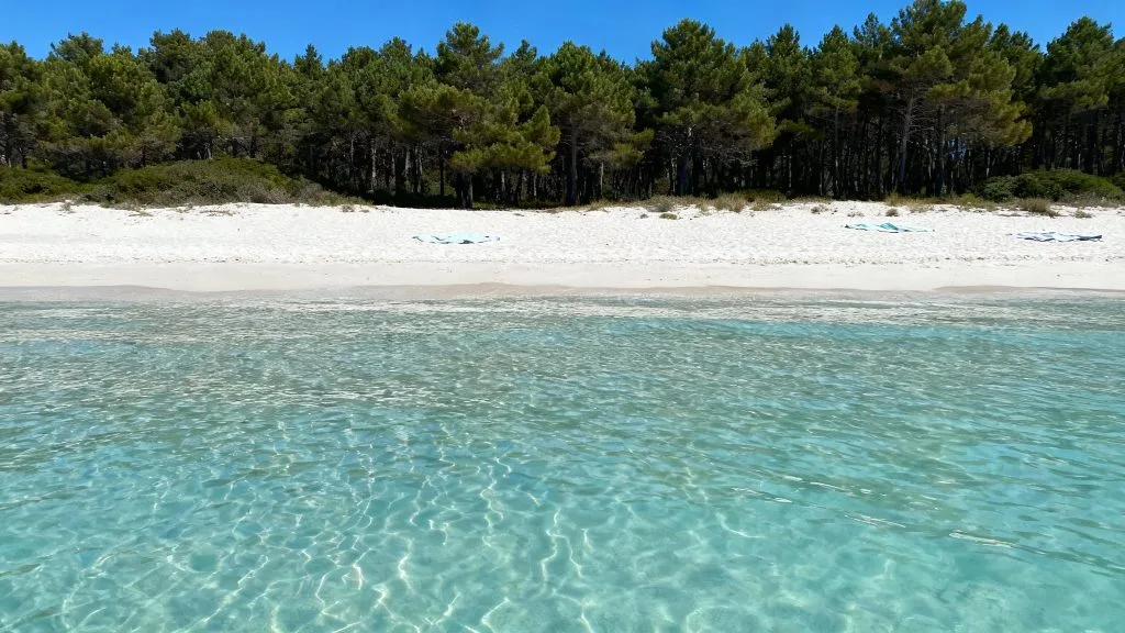 Plage de sable blanc du désert des Agriates