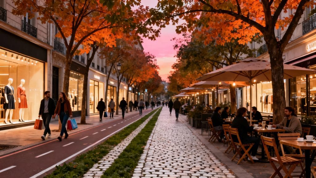 Avenue commerçante élégante pour le shopping à Palma