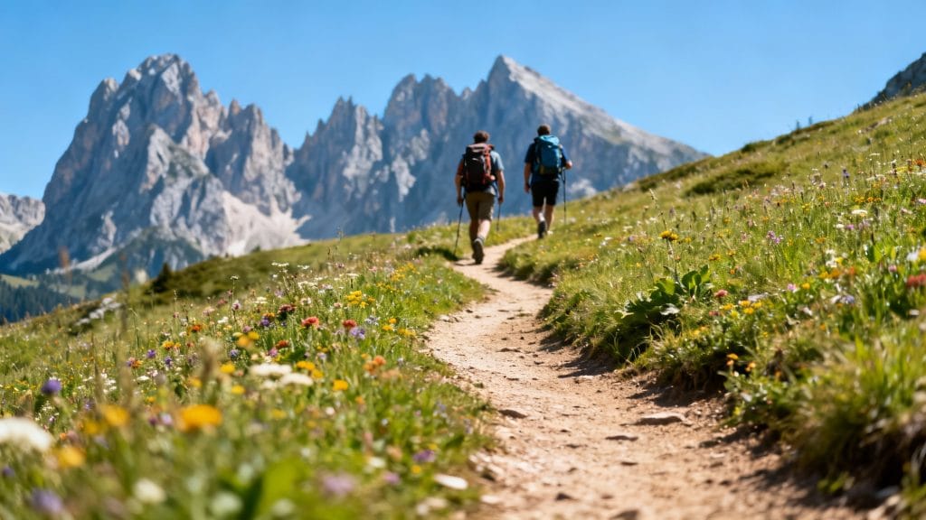 Sentier alpin vers le col Theth–Valbonë