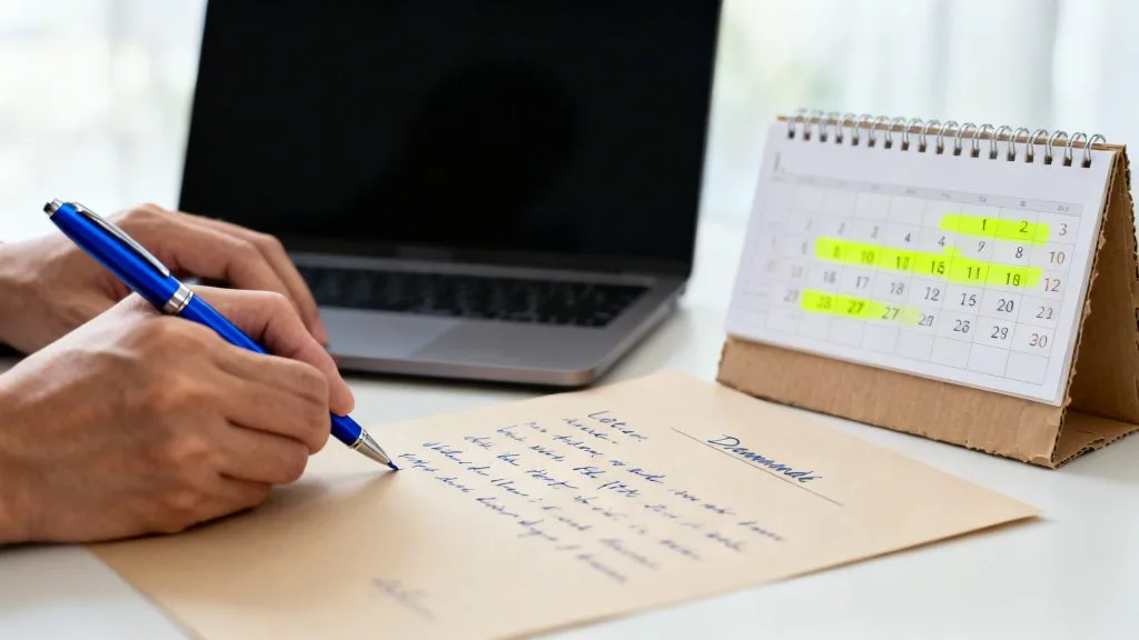 Rédaction d’une demande de congé avec calendrier