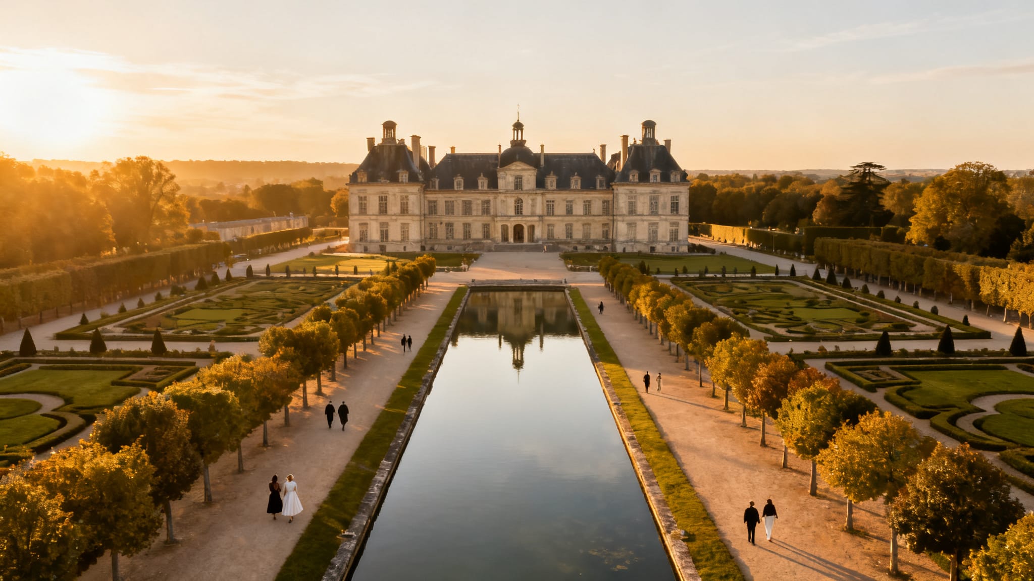 Grand château à visiter avec jardins à la française