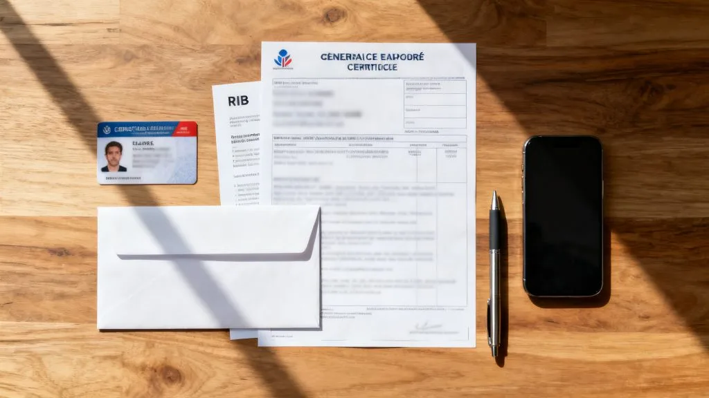 Documents pour réinscription, attestations employeur et RIB préparés