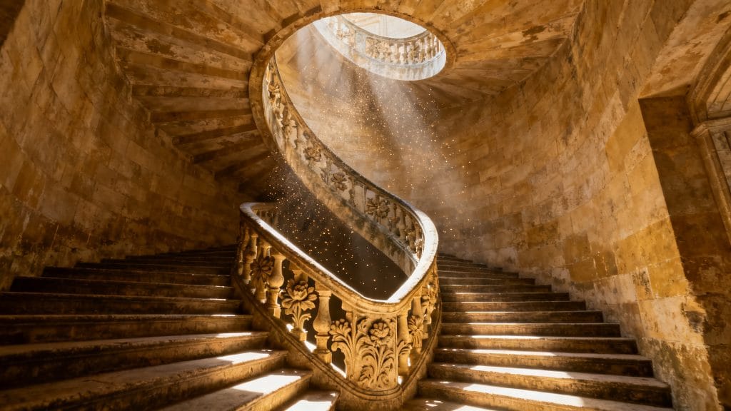 Grand escalier à double révolution Renaissance