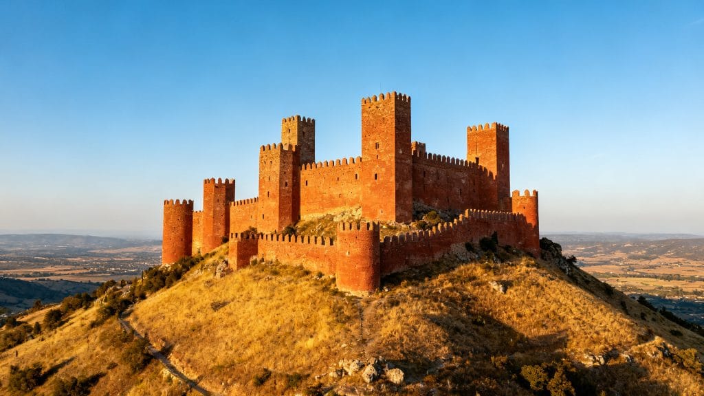 Château fort perché avec large panorama vallonné