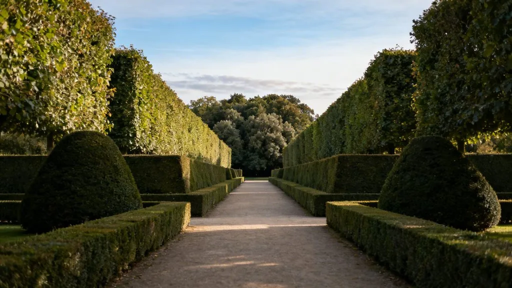 Jardin topiaire aux perspectives soignées