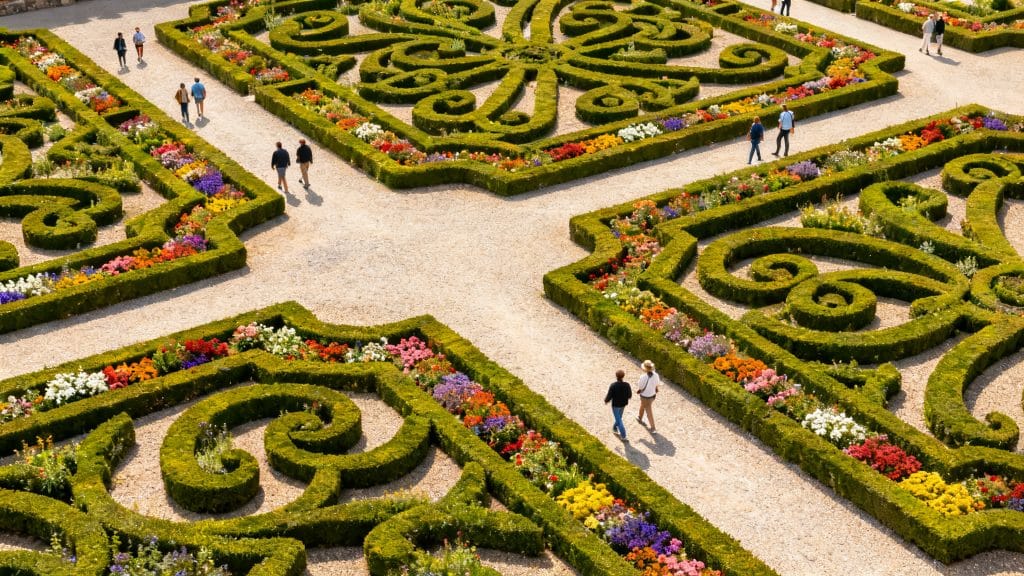 Jardins géométriques et potager décoratif