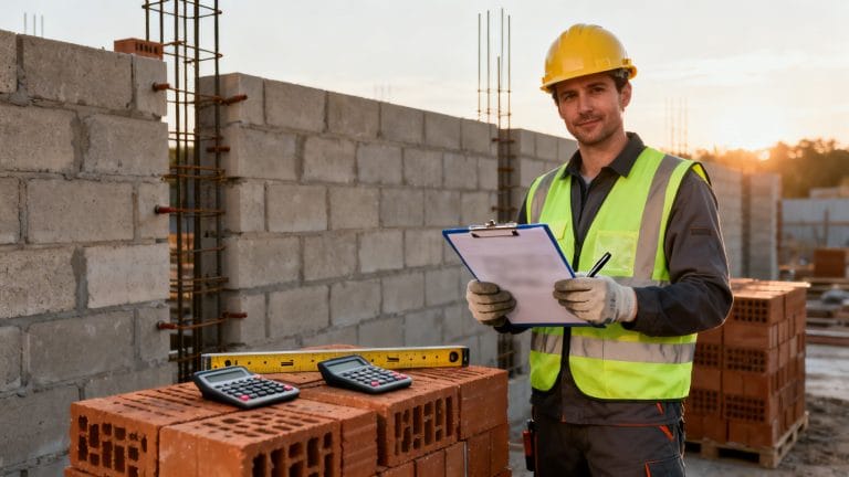 Salaire maçon illustré par un artisan évaluant ses taux