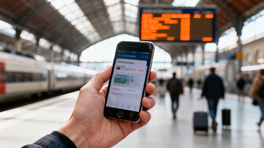 Consultation de l’info trafic SNCF sur smartphone