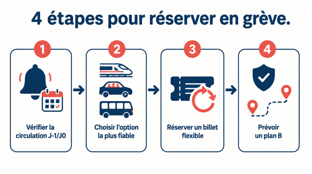 Étapes clés pour réserver pendant une grève des trains