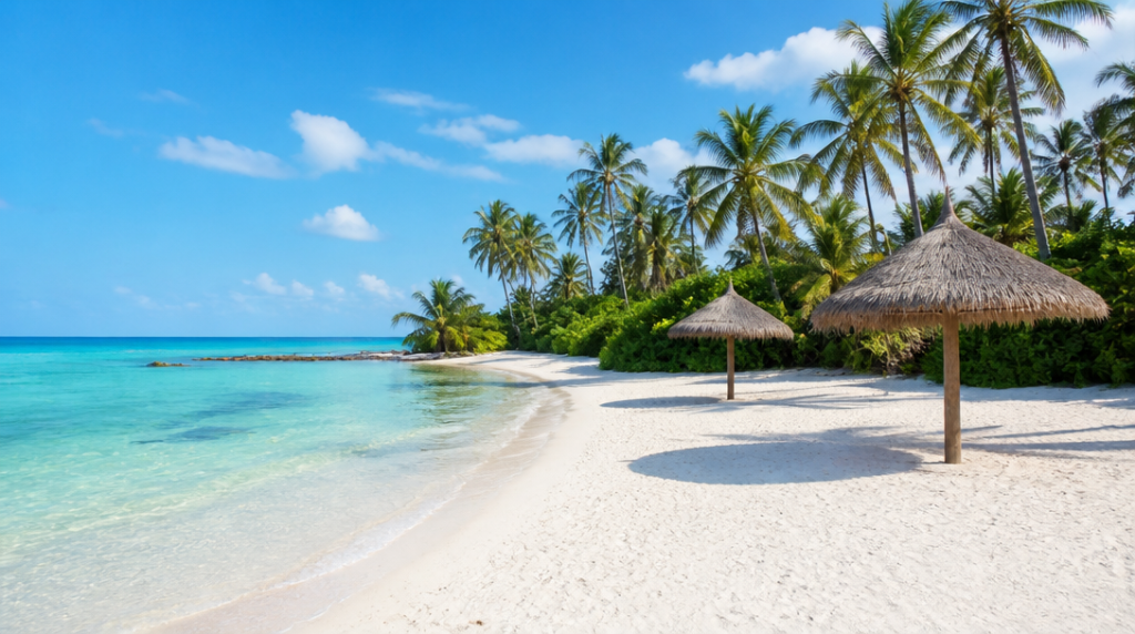 Plage des Caraïbes en février au soleil