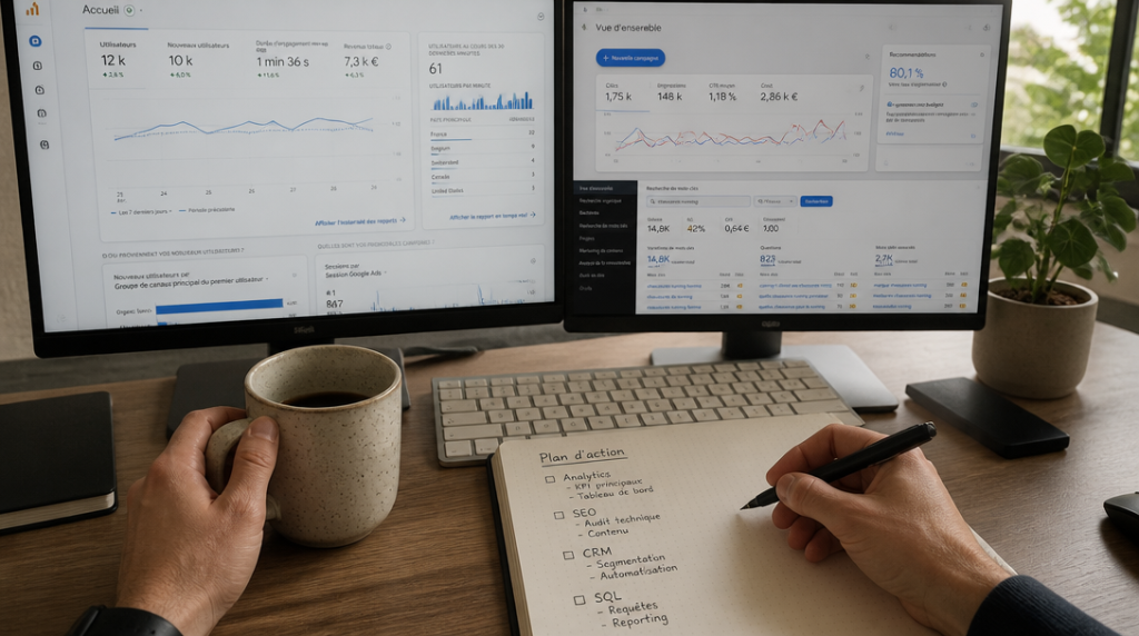 Poste avec outils clés et compétences marketing