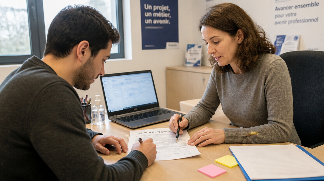 Demandeur signe le contrat d’engagement France Travail