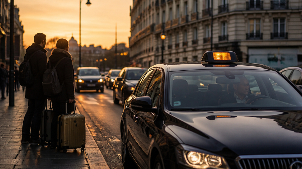 Taxi en ville aux heures de pointe, forte demande
