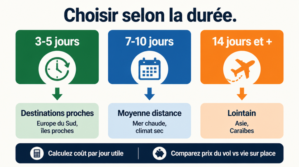 Décider selon durée de séjour et budget global