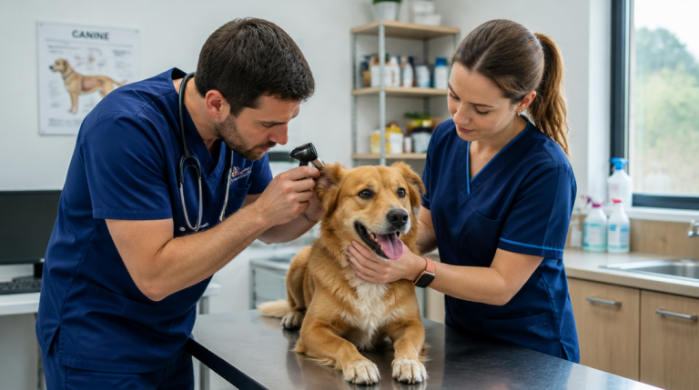Scène de métier avec des animaux en clinique vétérinaire