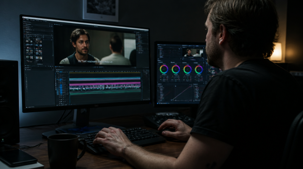 Montage vidéo formats courts avec sous-titrage