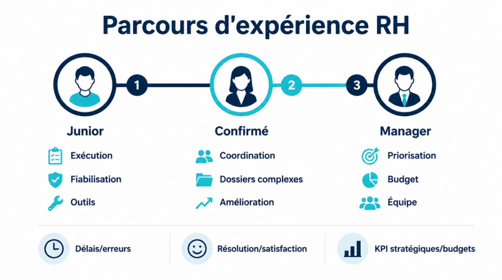 Schéma des missions RH junior confirmé manager