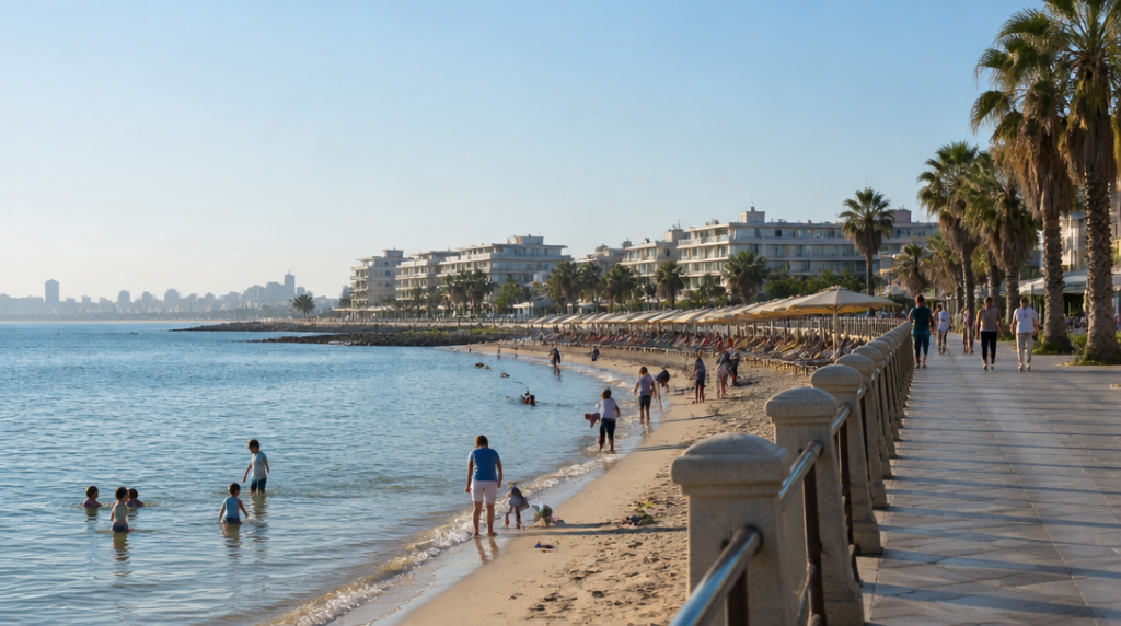 Plage urbaine calme proche de la gare