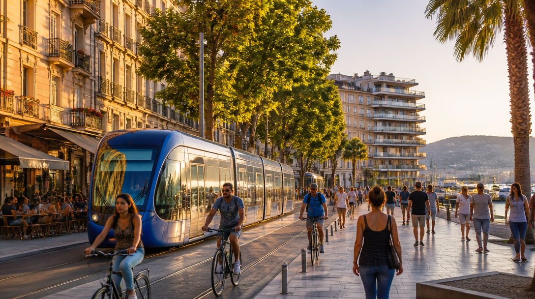 Ambiance urbaine et tram au cœur des quartiers de Montpellier