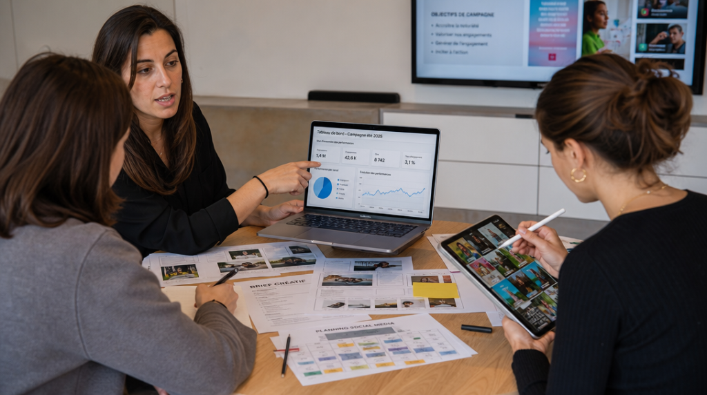 Responsable communication pilotant une campagne multicanale