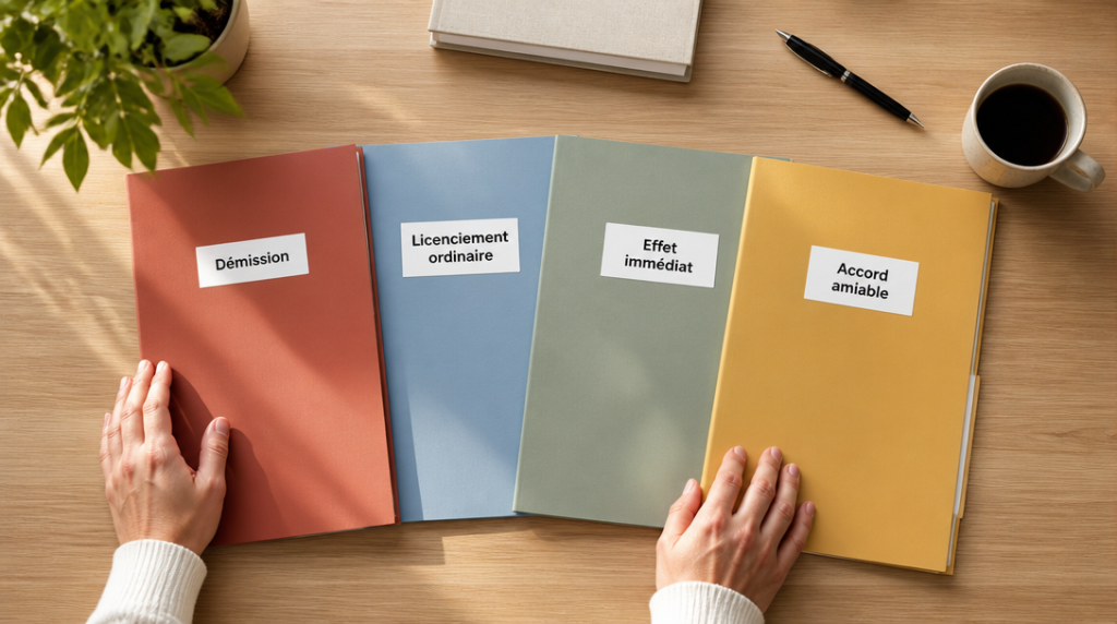 Démission, licenciement ordinaire, effet immédiat, accord amiable