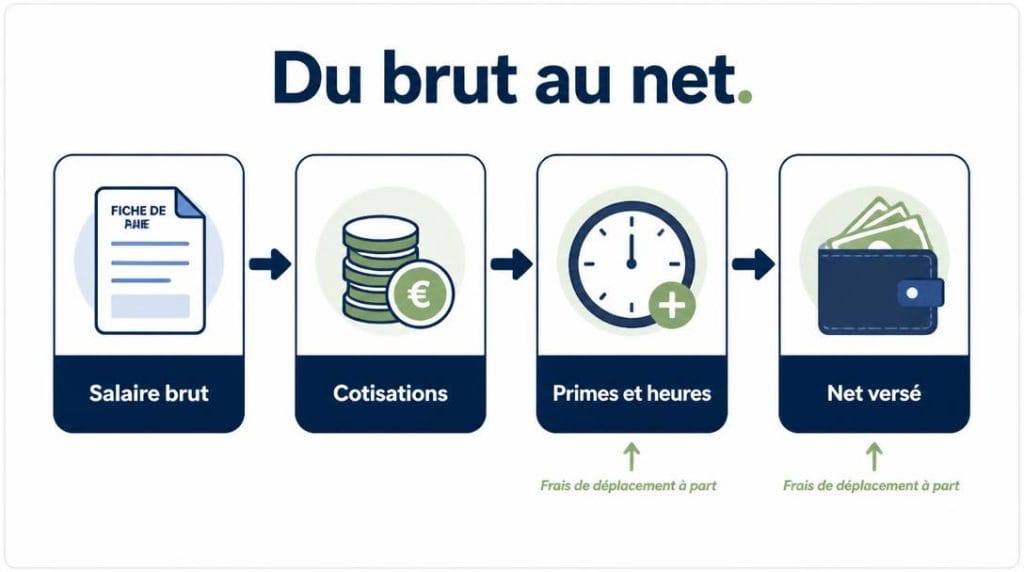 Passage du brut au net chauffeur routier