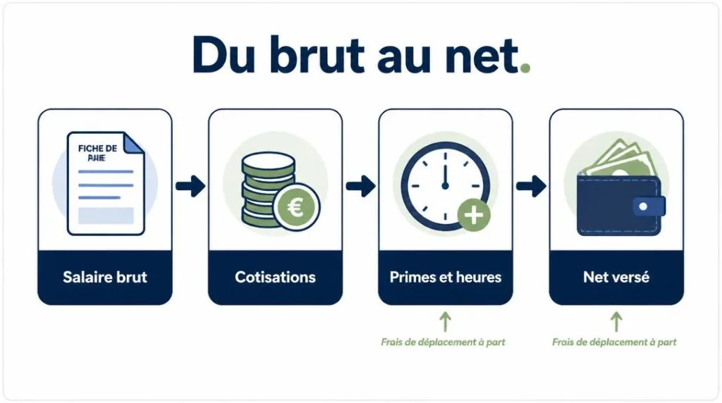 Passage du brut au net chauffeur routier