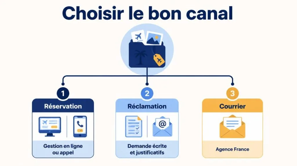 Canaux de contact pour réservation et réclamation