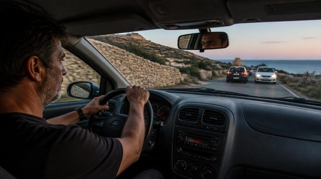 Conduite à gauche sur une route de Malte