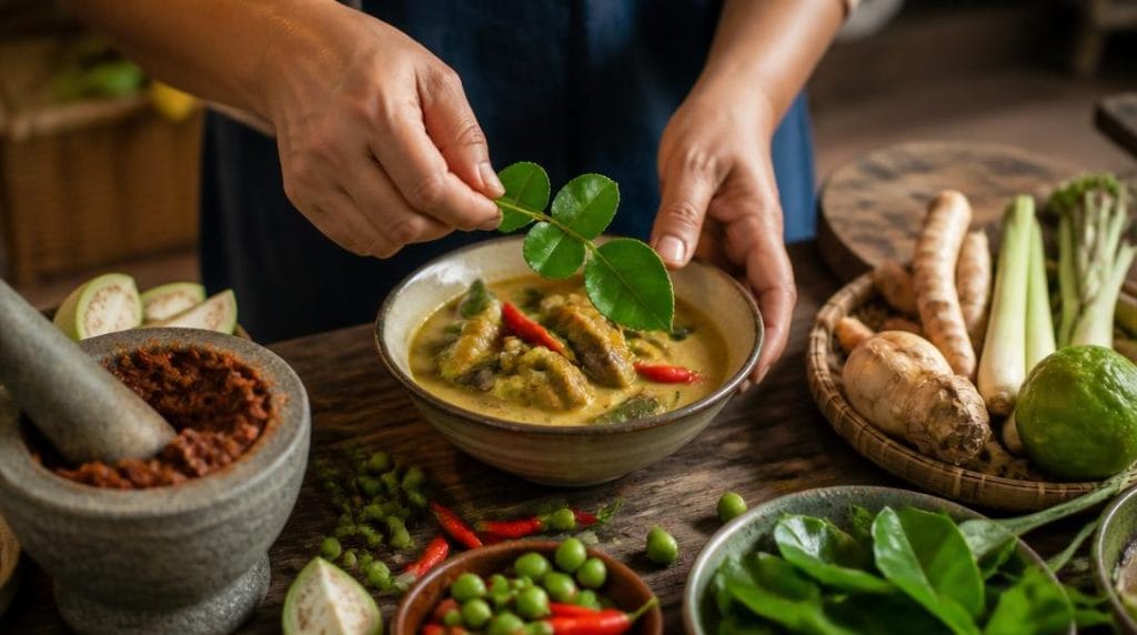 Cours de cuisine thaïe avec herbes fraîches