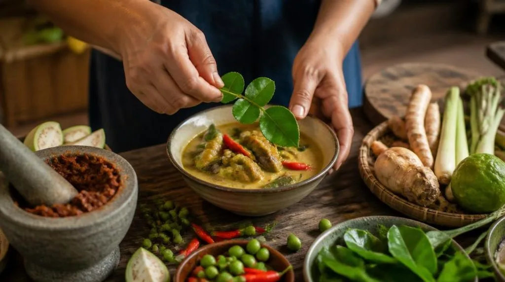 Cours de cuisine thaïe avec herbes fraîches