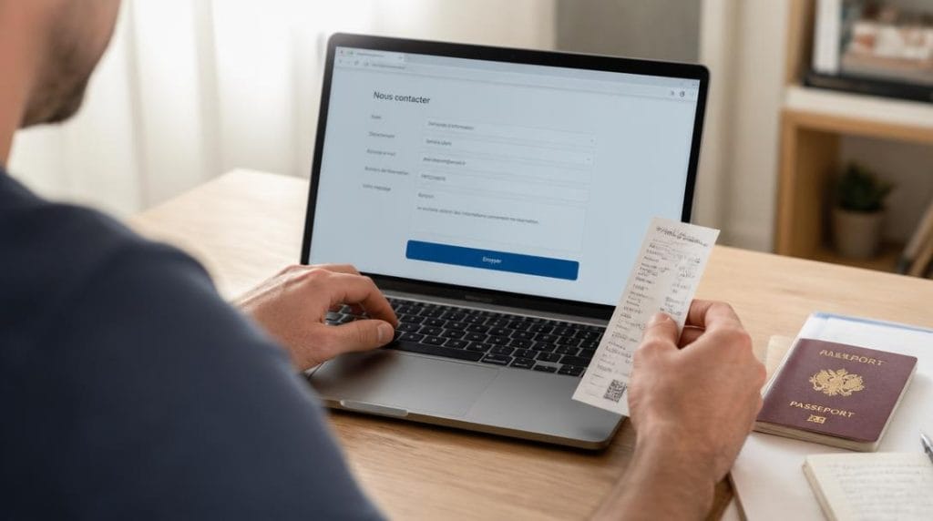 Formulaire de contact et documents de réservation