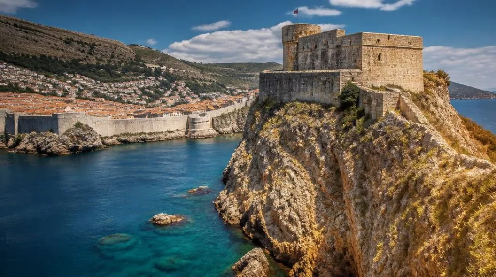 Forteresse de Dubrovnik dominant la mer Adriatique