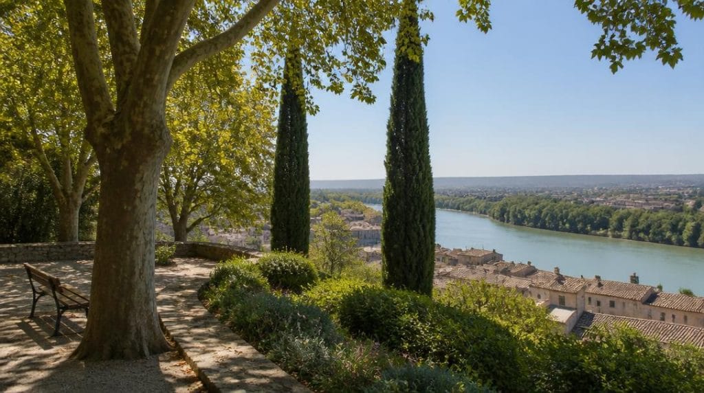 Jardin panoramique avec vue sur le Rhône