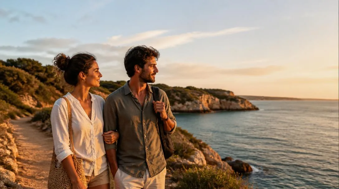 Voyageurs sur le littoral de Malte en sécurité