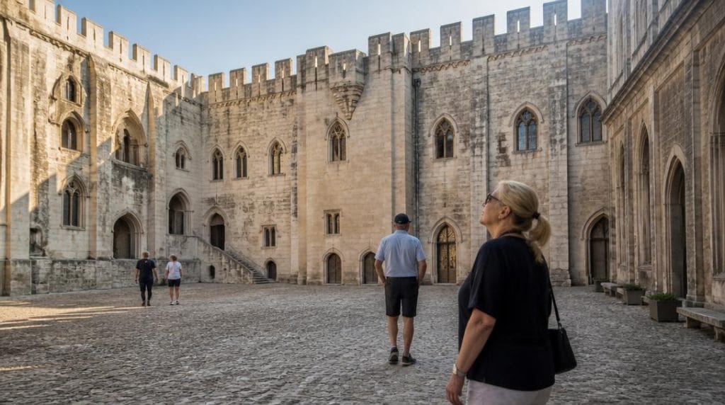 Cour gothique pour visiter le patrimoine d'Avignon