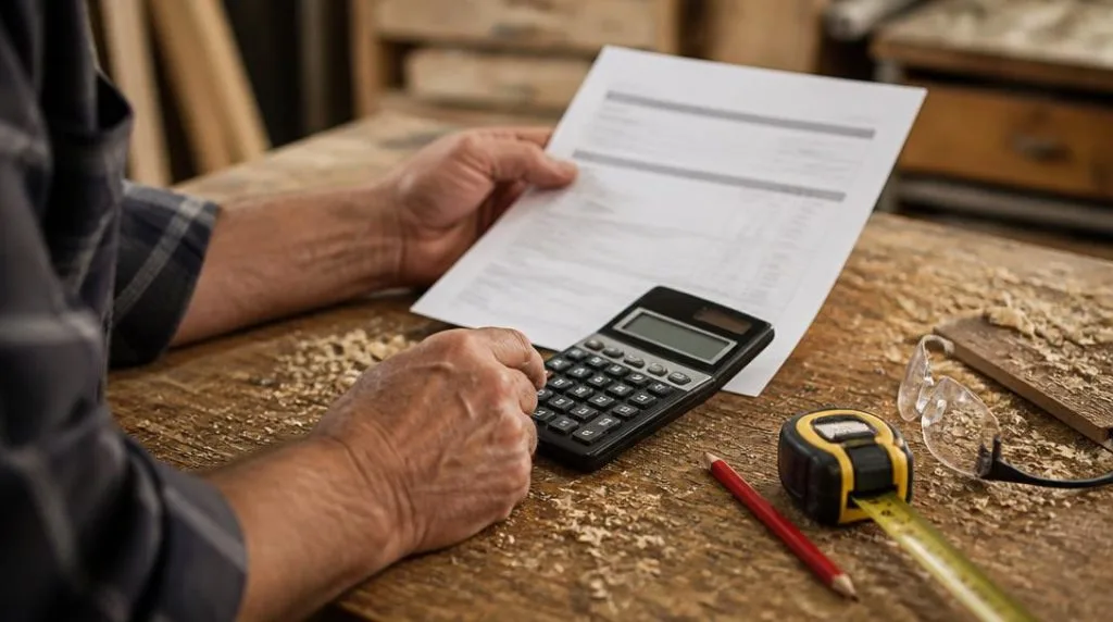 Calcul du salaire menuisier brut net sur établi