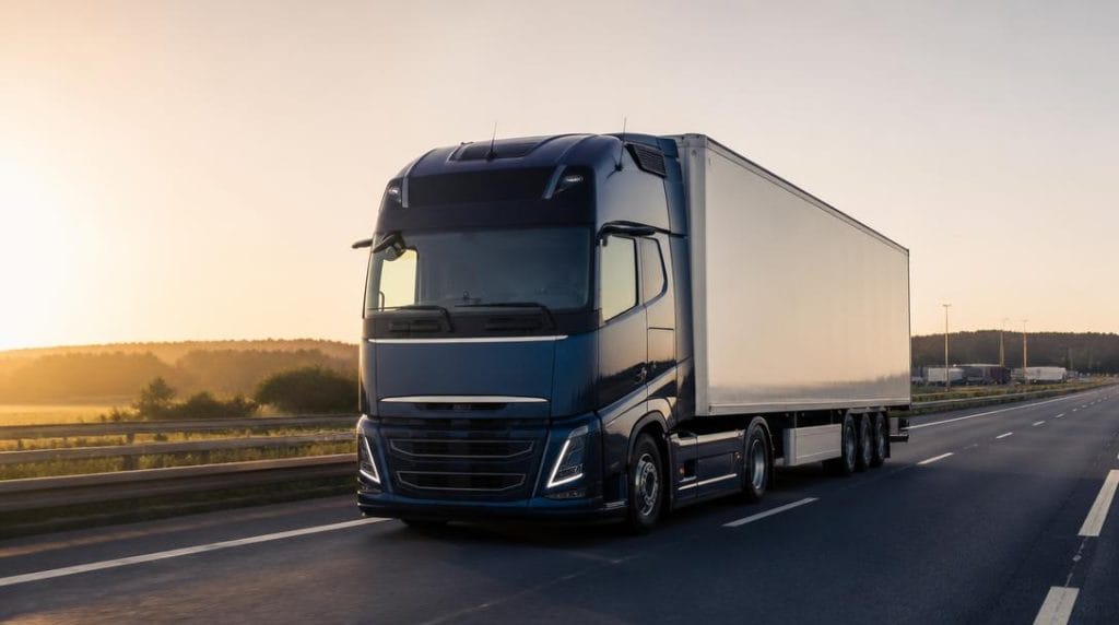 Camion longue distance sur autoroute française