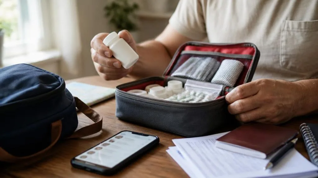 Trousse de secours et assurance voyage préparées