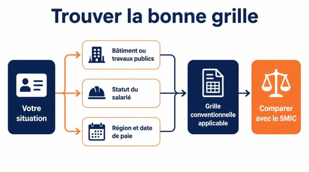 Convention collective et région pour grille salaire BTP