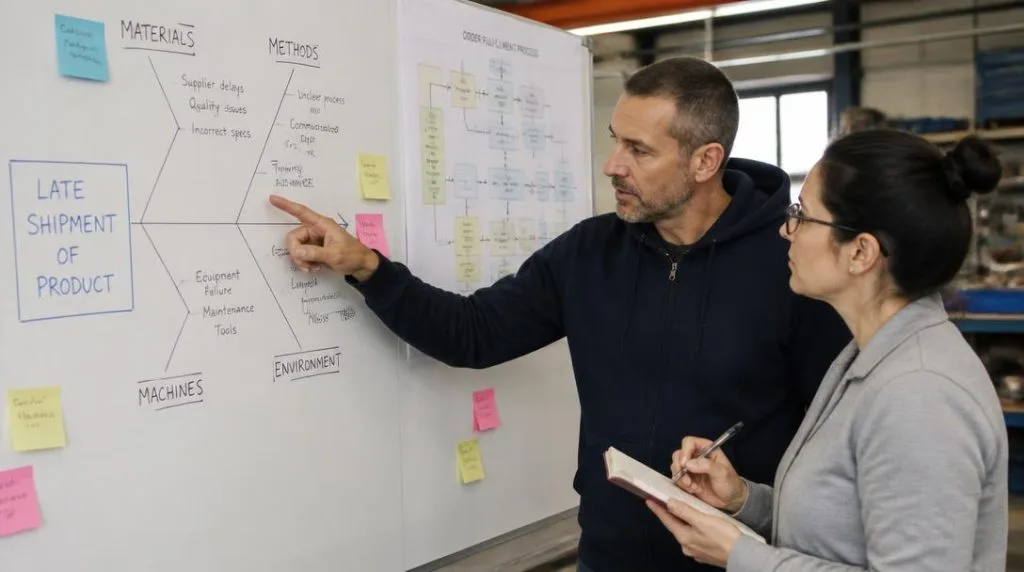 Analyse des causes racines avec diagramme d’Ishikawa