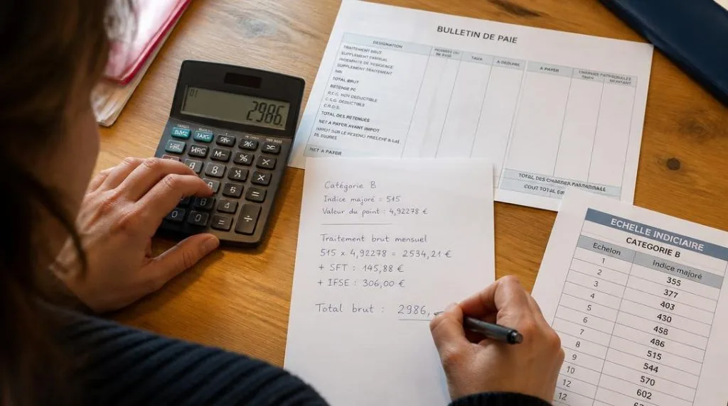 Calcul du traitement brut avec indice majoré